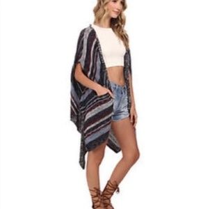 Free people big trail Poncho cardigans xl blue